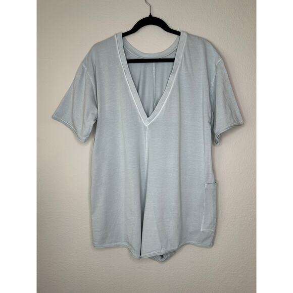 FREE PEOPLE MOVEMENT Hot Shot Tee Romper in Light Blue Grey Size XS - Picture 6 of 10